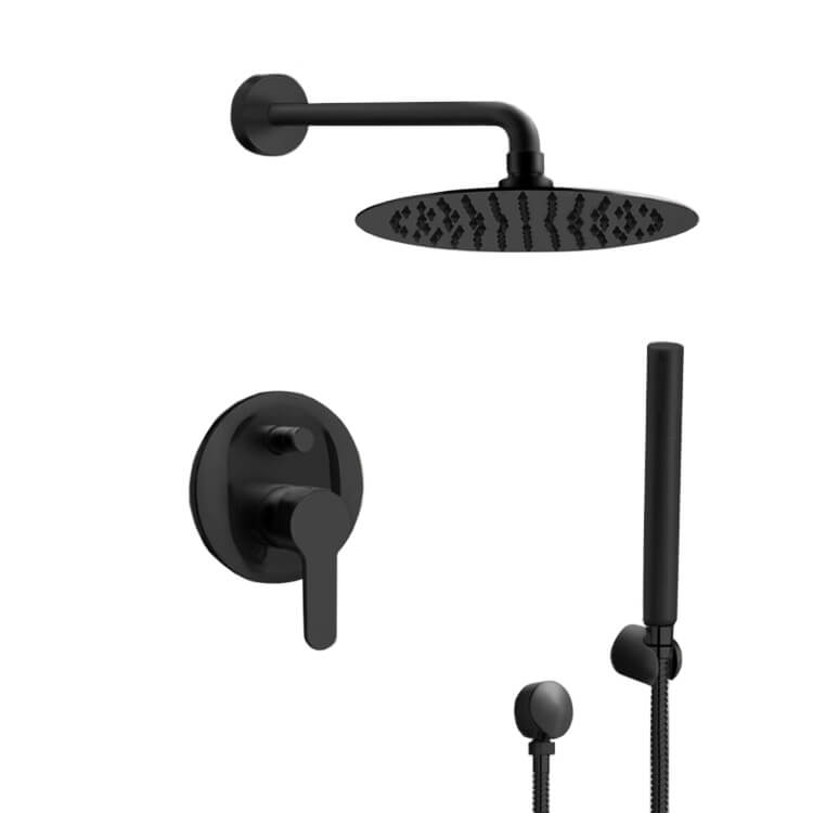 12 in rain matte black round buy shower head